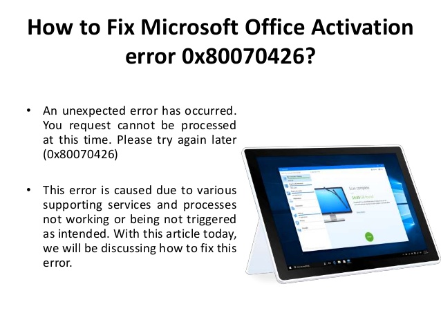 tutorial microsoft office activation error 0x80070426